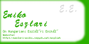 eniko eszlari business card